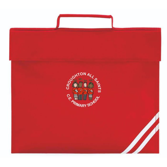 Croughton QD456 Red Book Bag c/w embroidered school logo