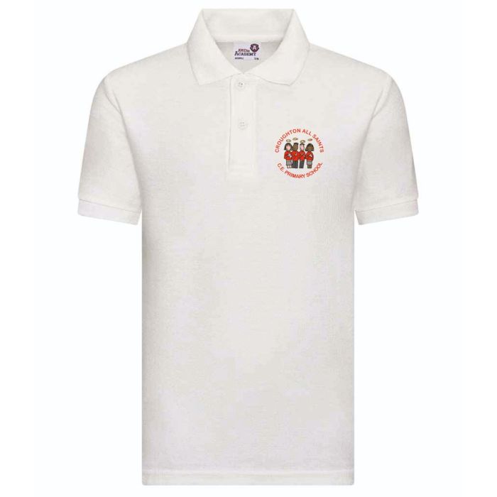 Croughton AC004B White Poloshirt c/w embroidered breast logo