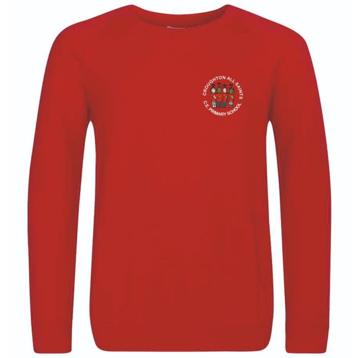 Croughton AC001 Red Sweatshirt c/w embroidered breast logo