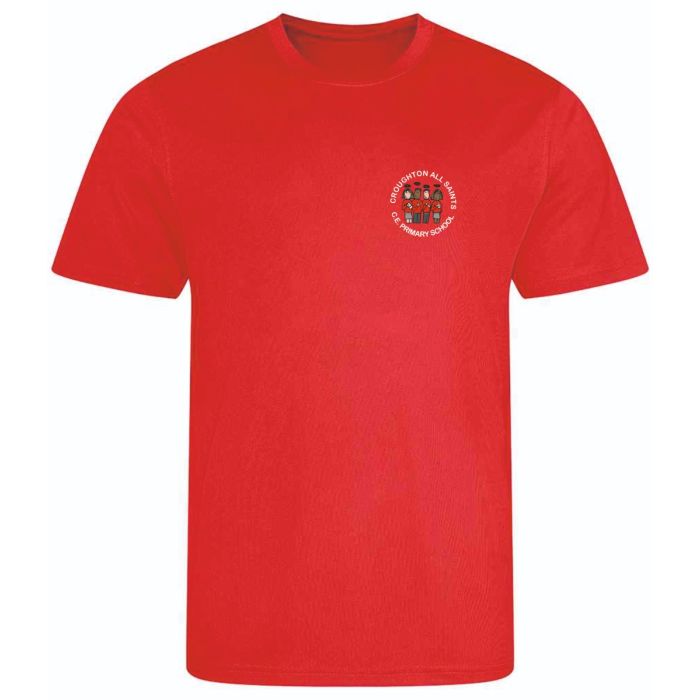 Croughton JC020 Red T-shirt c/w printed logo