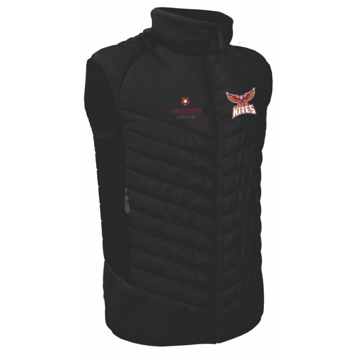 870 Black Gilet c/w 2 printed breast logos