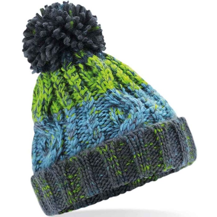 Beechfield Junior Corkscrew Pom Pom Beanie