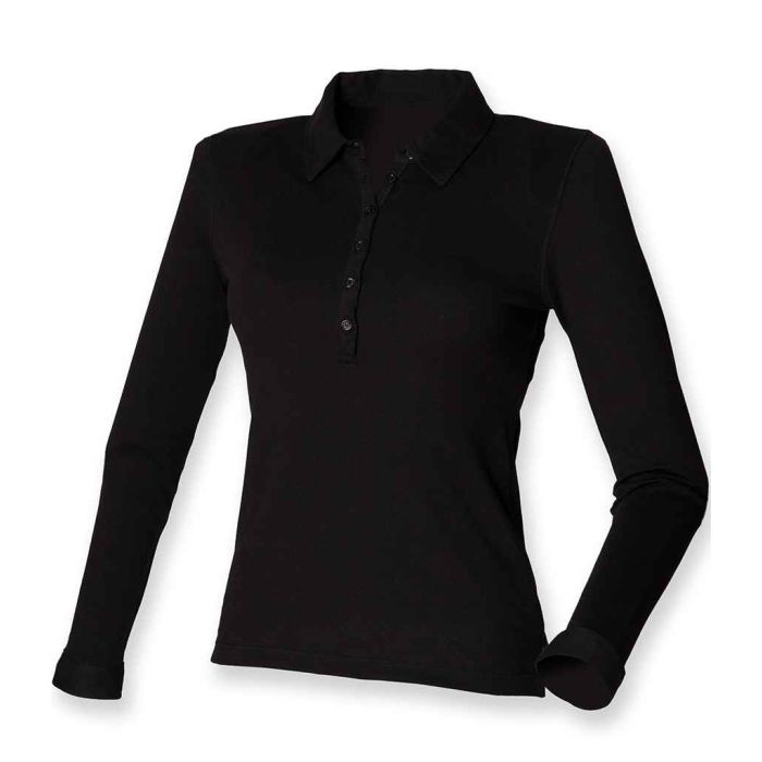 SF Ladies Long Sleeve Stretch Polo Shirt