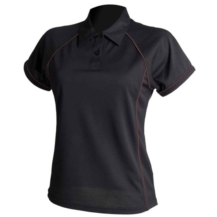 Finden and Hales Ladies Performance Piped Polo Shirt