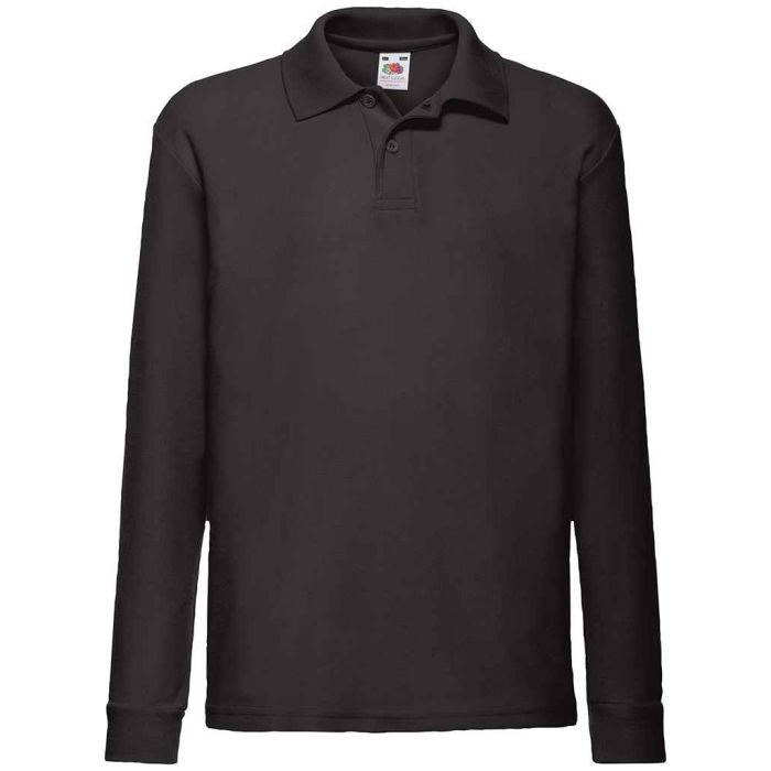 Fruit of the Loom Kids Long Sleeve Poly/Cotton Piqué Polo Shirt