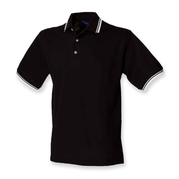 Henbury Contrast Double Tipped Cotton Piqué Polo Shirt