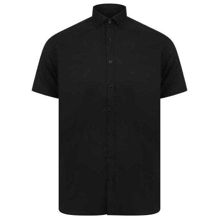 Henbury Modern Short Sleeve Slim Fit Oxford Shirt