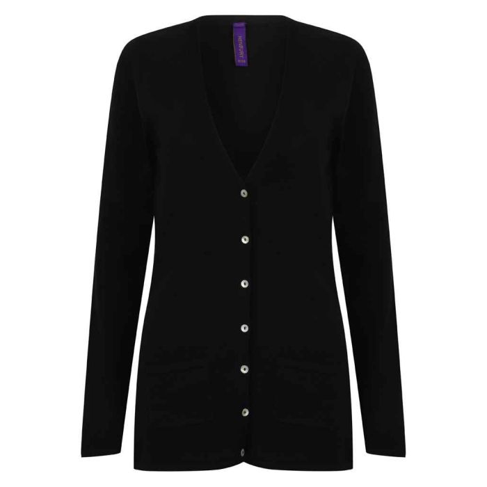 Henbury Ladies Cotton Acrylic V Neck Cardigan