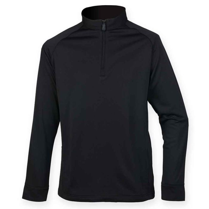 Henbury Zip Neck Wicking Top