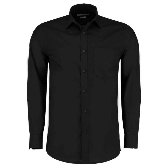 Kustom Kit Long Sleeve Tailored Poplin Shirt