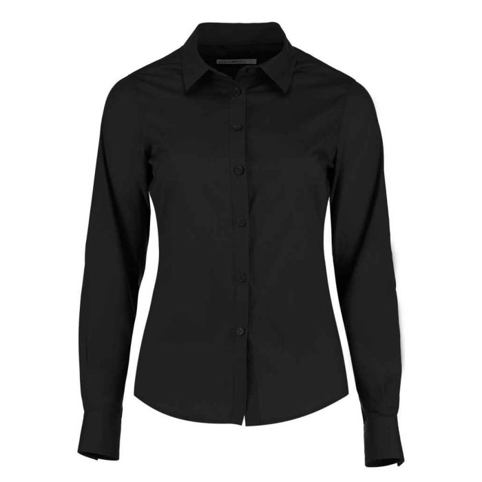 Kustom Kit Ladies Long Sleeve Tailored Poplin Shirt