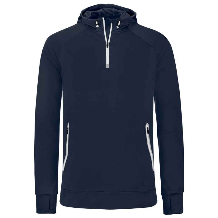 Proact Zip Neck Hooded Sweatshirt