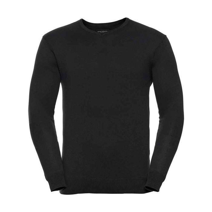 Russell Collection Cotton Acrylic V Neck Sweater