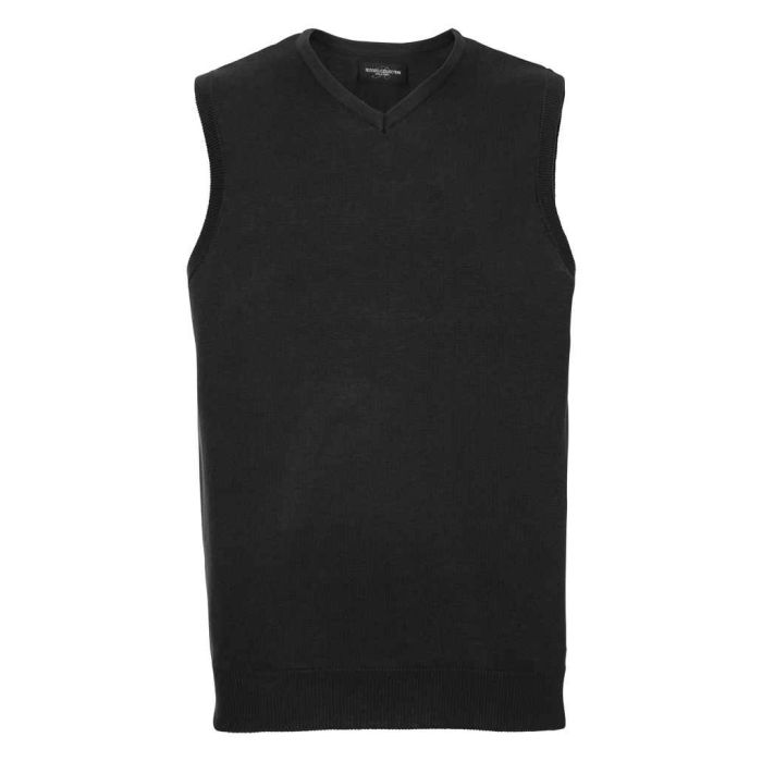 Russell Collection Sleeveless Cotton Acrylic V Neck Sweater