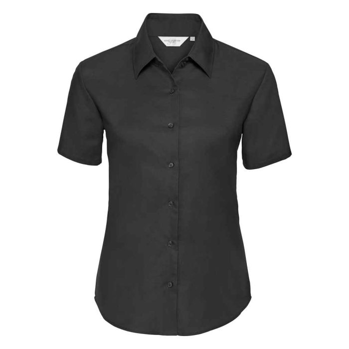 Russell Collection Ladies Short Sleeve Easy Care Oxford Shirt