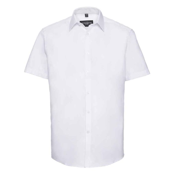 Russell Collection Short Sleeve Herringbone Shirt