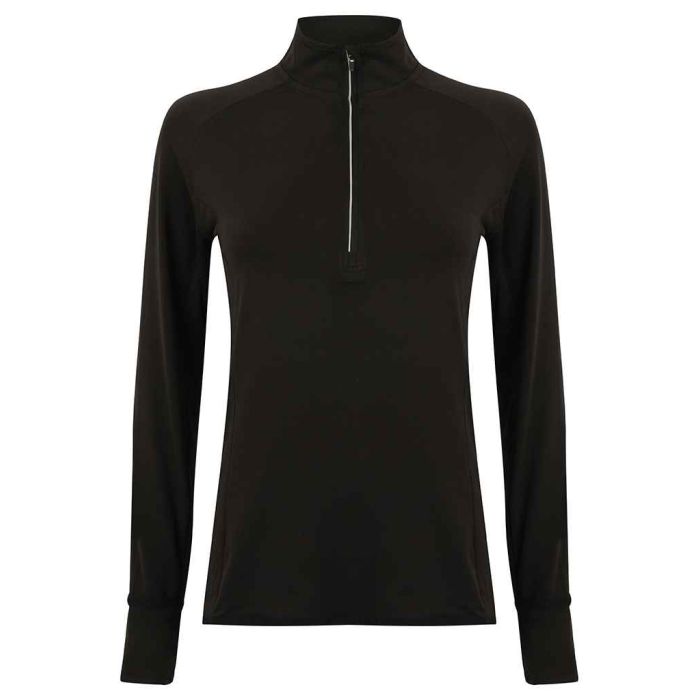 Tombo Ladies Long Sleeve Zip Neck Performance Top