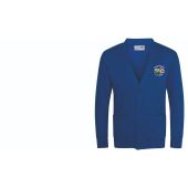 AC002B Royal Blue Cardigan c/w embroidered N&C breast logo