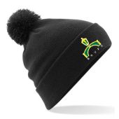 BB426 Black Bobble Hat c/w BRUFC Club badge