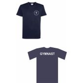 JC001B Kids Navy T-shirt c/w printed BDGC logo & Gymnast print