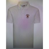 AC004B Kids White Poloshirt c/w embroidered Padbury logo