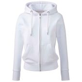 Anthem Ladies Organic Full Zip Hoodie - White Size XXL