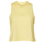 Bella Ladies Racer Back Cropped Tank Top - Heather French Vanilla Size S