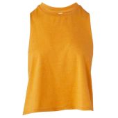 Bella Ladies Racer Back Cropped Tank Top - Heather Mustard Size XL