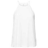 Bella Ladies Flowy High Neck Tank Top - White Size XL