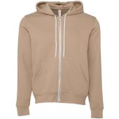 Canvas Unisex Full Zip Hoodie - Tan Size XS