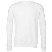 Canvas Unisex Sponge Fleece Drop Shoulder Sweatshirt - White Size XXL