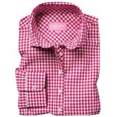 Brook Taverner Ladies Kansas Gingham Long Sleeve Shirt - Red Size 20