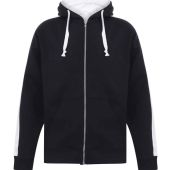 Finden and Hales Contrast Zip Hooded Sweatshirt - Navy/White Size 3XL