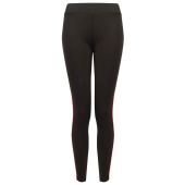 Finden and Hales Ladies Contrast Team Leggings - Black/Red Size XL