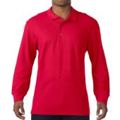 Gildan Long Sleeve Premium Cotton® Double Piqué Polo Shirt - Red Size S