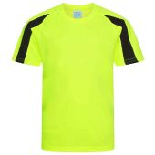 AWDis Kids Cool Contrast T-Shirt - Electric Yellow/Jet Black Size 3-4