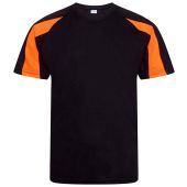 AWDis Kids Cool Contrast T-Shirt - Jet Black/Electric Orange Size 3-4