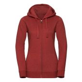 Russell Ladies Authentic Melange Zip Hoodie - Brick Red Melange Size XL