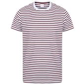 SF Unisex Striped T-Shirt - White/Burgundy Size XXL