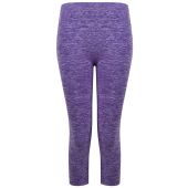 Tombo Ladies Seamless Cropped Leggings - Purple Marl Size S/M