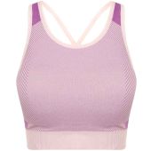 Tombo Ladies Seamless Panelled Crop Top - Light Pink/Purple Size XXL/3XL