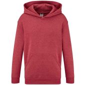 Fruit of the Loom Kids Classic Hooded Sweatshirt - Heather Red Size 14-15