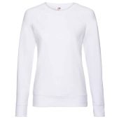 Fruit of the Loom Lady Fit Lightweight Raglan Sweatshirt - White Size XXL