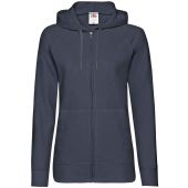 Fruit of the Loom Lady Fit Lightweight Zip Hooded Sweatshirt - Deep Navy Size XXL