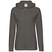 Fruit of the Loom Lady Fit Lightweight Zip Hooded Sweatshirt - Light Graphite Size XXL