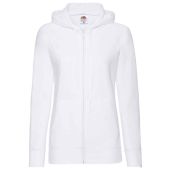 Fruit of the Loom Lady Fit Lightweight Zip Hooded Sweatshirt - White Size XXL