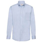 Fruit of the Loom Long Sleeve Oxford Shirt - Oxford Blue Size 3XL