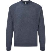 Fruit of the Loom Classic Raglan Sweatshirt - Heather Navy Size XL