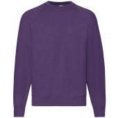 Fruit of the Loom Classic Raglan Sweatshirt - Purple Size XXL