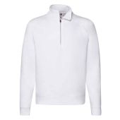 Fruit of the Loom Premium Zip Neck Sweatshirt - White Size XXL